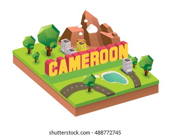 Cameroon is one of  beautiful country to visit.vector illustrator