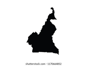 Cameroon outline map country shape