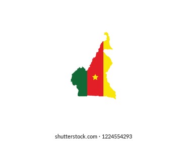 Cameroon outline map country shape national borders state