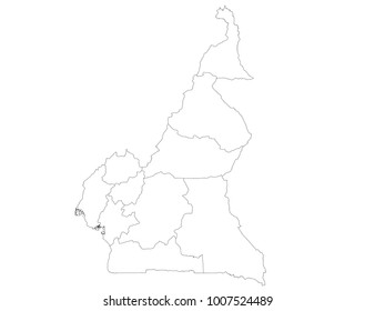 cameroon outline map. detailed isolated vector country border contour maps on white background.