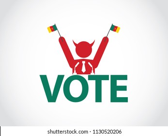 Cameroon Podium Corrupt Politician Celebrate Speech