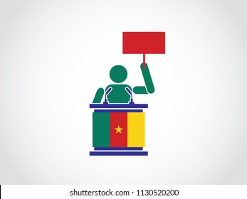 Cameroon Podium Protest Speech
