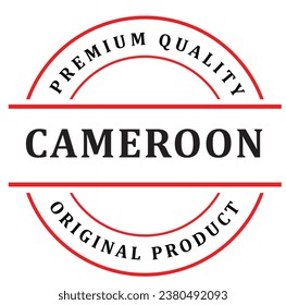Cameroon. The sign premium quality. Original product. Framed with the flag of the country