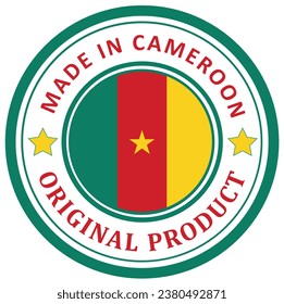 Cameroon. The sign premium quality. Original product. Framed with the flag of the country