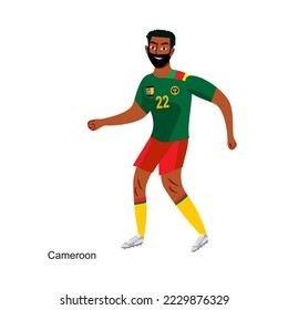 Cameroon Soccer Player Vector Illustration