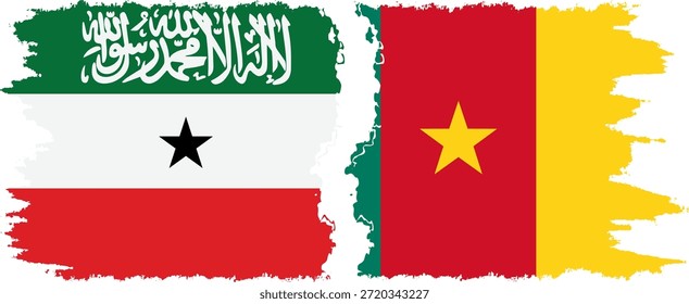 Conexión de banderas grunge de Camerún y Somalilandia, Vector
