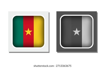 Cameroon Square Rounded Flag Icon