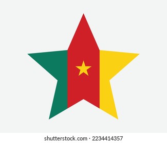 Cameroon Star Flag. Cameroonian Star Shape Flag. Country National Banner Icon Symbol Vector 2D Flat Artwork Graphic Illustration svg