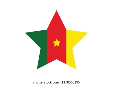 Cameroon star shape national flag country emblem