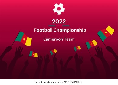 Cameroon Team soccer vector illustration. Football Championship 2022 Background. 