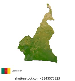 Vector de mapas de país de la topografía de Camerún