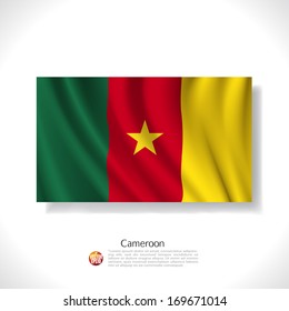 Cameroon waving flag isolated against white background, vector illustration 