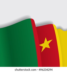 Cameroon waving Flag. Vector illustration.