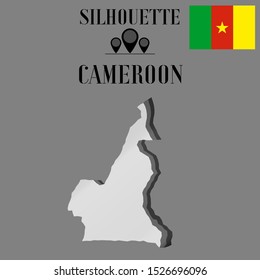 Cameroon Yaounde outline world map silhouette vector illustration, creative design background, national country flag, design element, symbols from countries all continents set. 