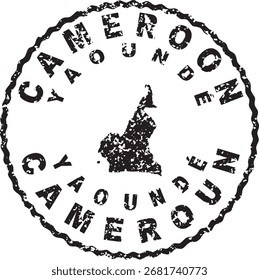 Cameroon Yaounde Round Seal Map Design