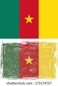 Cameroonian grunge flag. Vector illustration.