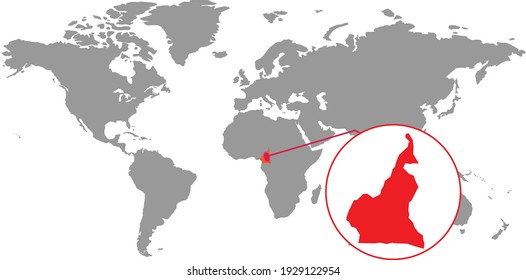 
 Cameroonmap. Isolated world map. Isolated on white background. Vector illustration.