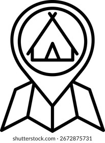 Diseño de icono de Vector de línea de caming