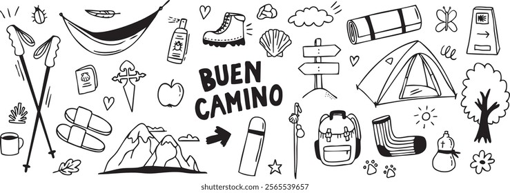 Camino de Santiago hand drawn collection
