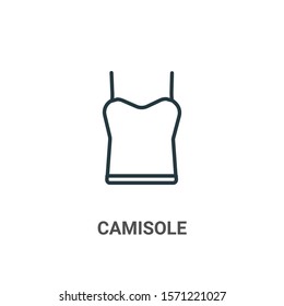 Camisole outline vector icon. Thin line black camisole icon, flat vector simple element illustration from editable  concept isolated on white background