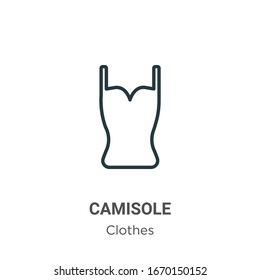 Camisole outline vector icon. Thin line black camisole icon, flat vector simple element illustration from editable clothes concept isolated stroke on white background