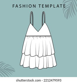 camisole sketches. tank top illustration. 