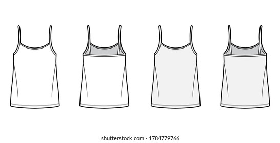 Woman Camisole Dress Template Vector Illustration Stock Vector (Royalty ...