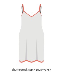 
Camisole or women strap dress, flat vector icon 
