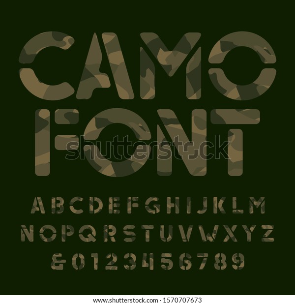 Camo Alphabet Font Stencil Camouflage Letters Stock Vector (Royalty ...