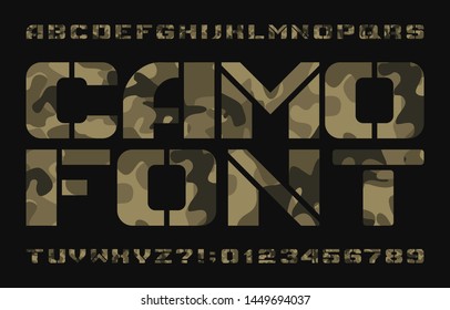 Camo Alphabet Typescript Stencil Uppercase Letters Stock Vector ...