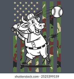 Camo American Flag Baseball Buffalo USA Camiseta de regalo