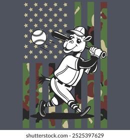 Camo American Flag Baseball Camel USA Camiseta de regalo