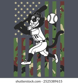 Camo American Flag Baseball Cheetah USA Camiseta de regalo