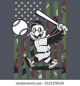 Camo American Flag Baseball Eagle USA Camiseta de regalo