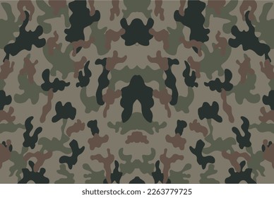 Ilustraciones de material vectorial textil de patrón de ejército de camo