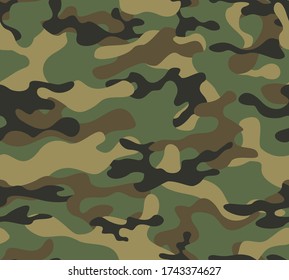 
Camo army texture seamless pattern forest design classic vector