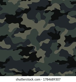 
Camo Army Texture Seamless Pattern. Forest Design For Printing. Vector