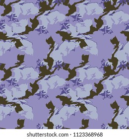 Camo background in different shades of violet, brown and green colors