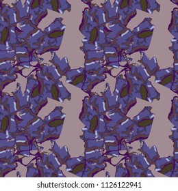 Camo background in diffetent shades of violet, brown, green and dark nude colors. Seamless repeat UFO camouflage pattern, usable as camoflauge print, backdrop, background etc.