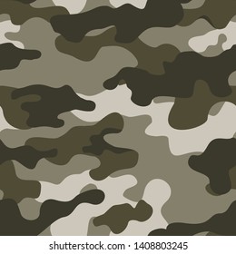 Camo and brown seamless pattern.Military texture.Print on fabric on paper.Template. Design.Vector