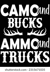 Camo and bucks ammo and trucks vector art design, eps file. design file for t-shirt. SVG, EPS cuttable design file