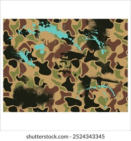 Camo Camouflage, Militär-Uniform, nahtloses Muster Armee Design Textil Print.