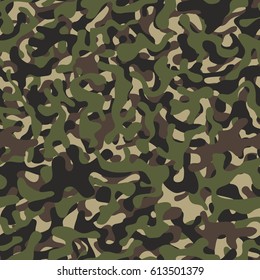 Camo, Camouflage pattern background seamless vector illustration. Military camo camouflage seamless pattern. Woodland style camo, camouflage pattern. Classic clothing style masking camo repeat print.