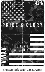 Camo flag  design for tee print and poster