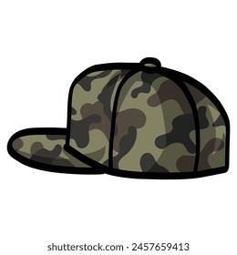 Gorra de camuflaje Camo Gorra de combate militar Ilustración vectorial de la cabeza