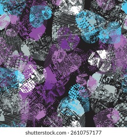 camo hearts cool shades distressed seamless pattern tile vector