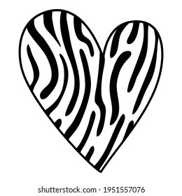 Camo jungle heart icon. Hand drawn and outline illustration of Camo jungle heart vector icon for web design