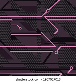 Patrón geométrico sin fisuras de camo. Fondo abstracto de formas y líneas.Imprimir en tela para ropa deportiva, para textiles. Ilustración del vector