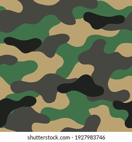 Camo seamless pattern. Abstract mdoern endless military camouflage ornament. Vector background.