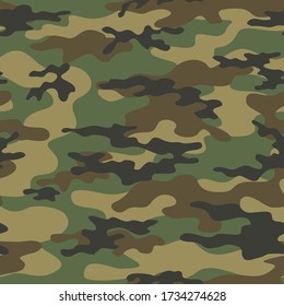 
Camo seamless pattern vector illustration for print. Green background with dark spots. Modern.
